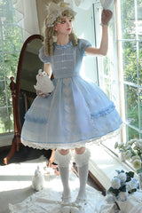 Wish Heart Short Sleeves Cardigan Bowknot Sweet Princess Lolita Jsk Dress 2 Colors - Product - 15