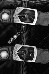 Black Inter-Cotton Sleeveless Buckle Men's Gothic Vest - Product - 6