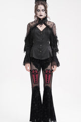 Black Long Sleeves Hollow Ripped Women's Gothic Blouse - Product - 4