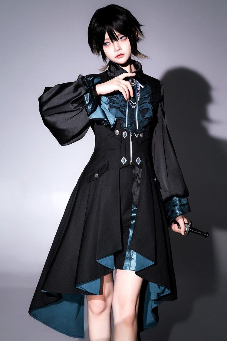Black [Deep Music] Long Sleeves Gothic Elegant Ouji Lolita Four-piece Set - Product - 3