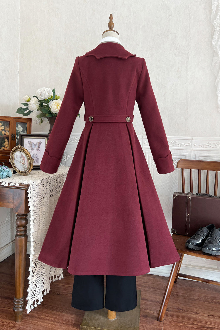 Dark Red [The Legend of Dracula] Long Sleeves Gothic Prince Handsome Cool Ouji Lolita Coat - Product - 4