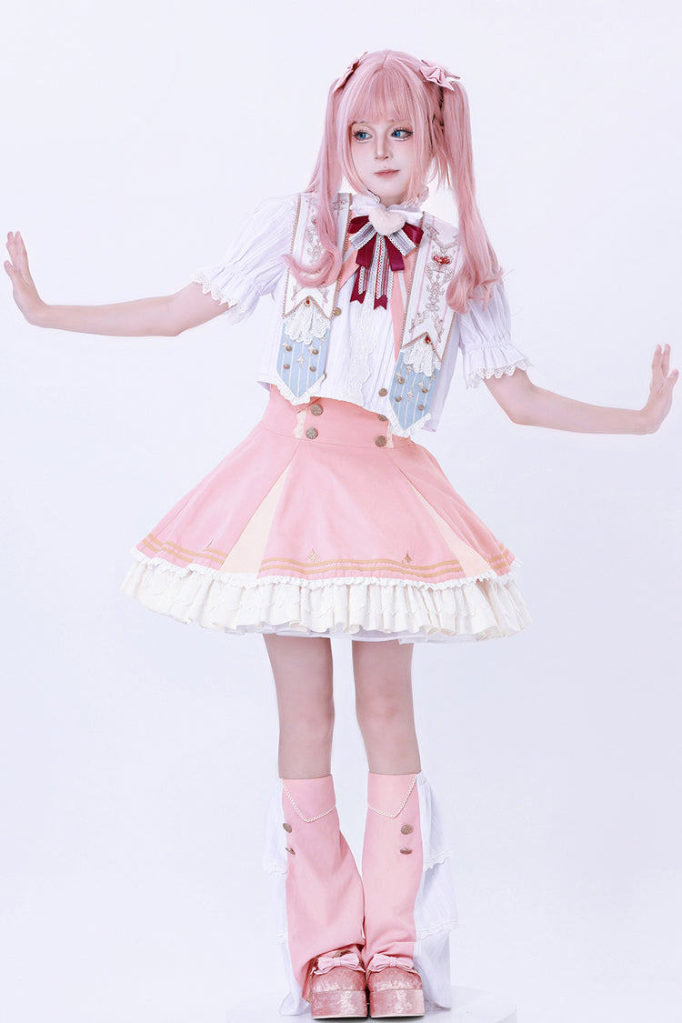 Pink [Messenger of Heaven] Ruffle Sweet Princess Lolita Skirt - Product - 11