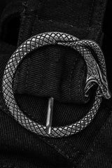 Black Rings Irregular Men's Gothic Skirt with Belts - Product - 7
