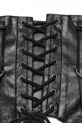 Black Lace-Up Straps Women's Punk Underbust Corset - Product - 8
