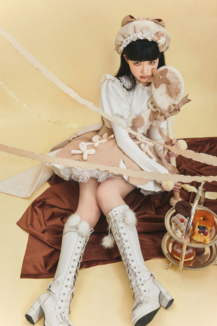 Stand Up Collar Long Sleeves High Waisted Thickened With Vest Sweet (Dress Only) detail view 16
