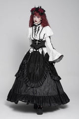 Black Lace Lace-Up Cross&Eyes Underbust Slim Women's Gothic Corset - Product - 3