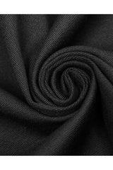 Black Long Sleeve Front Metal Pattern Buckle Sharp Corner Hem Men's Gothic Shirt - Product - 7