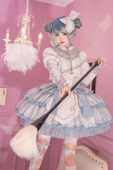 Light Green Multi-layer Ruffle Embroidery Bowknot Chinese Style Sweet Lolita Jsk Dress - Product - 8