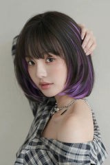 Face-Framing Highlights Layered Short Bob Sweet Lolita Wig 2 Colors - Product - 11