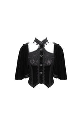 Black Stitching Lace Hooded Women's Gothic Cloak - Product - 7