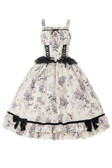 Ivory Rose Print Ruffle Sweet Elegant Princess Lolita Dress - Product - 5
