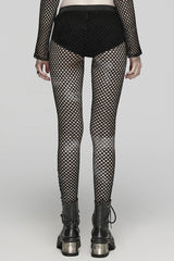 Tie-dyed Print Stitching Sheer Mesh Women's Steampunk Leggings 3 Colors - Product - 3