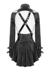 Black Hollow Out Design Leather Sexy Womens Gothic Dress - Product - 7