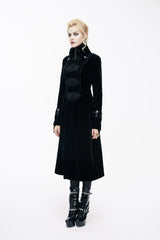 Black Retro Stand Collar Stage Costume Women's Gothic Coat - Product - 4