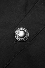 Black Stand Collar Long Sleeves Metal Button Lace Mens Gothic Blouse - Product - 6