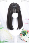 Black Natural Secondary Straight Sweet Lolita Wig front view