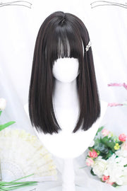 Black Natural Secondary Straight Sweet Lolita Wig front view