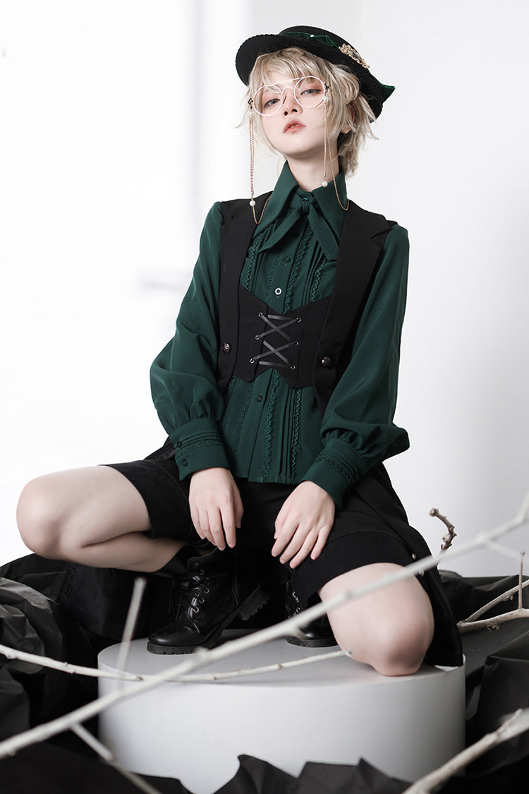 Overture Middle Ages Ouji Fashion Gothic Lolita Long Vest 3 Colors - Product - 2