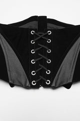 Black Batwing Lace-Up Women's Gothic Underbust Corset - Product - 5