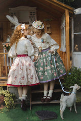 Forest Illustrated Book Watercolor Picture Book Print Sweet Elegant Lolita Skirt 3 Colors - Product - 4