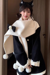 First Snow Bear Bowknot Scarf Design Sweet Japanese Lolita Coat 4 Colors - Product - 7