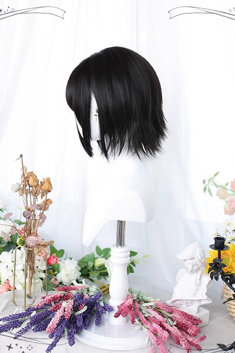 Black Sweet Japanese Outward-Curled Ends Air Bangs Lolita Wig - Product - 3