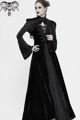 Black Lace Velvet Bubble Trumpet Sleeve Women's Gothic Small Shawl - Product - 9