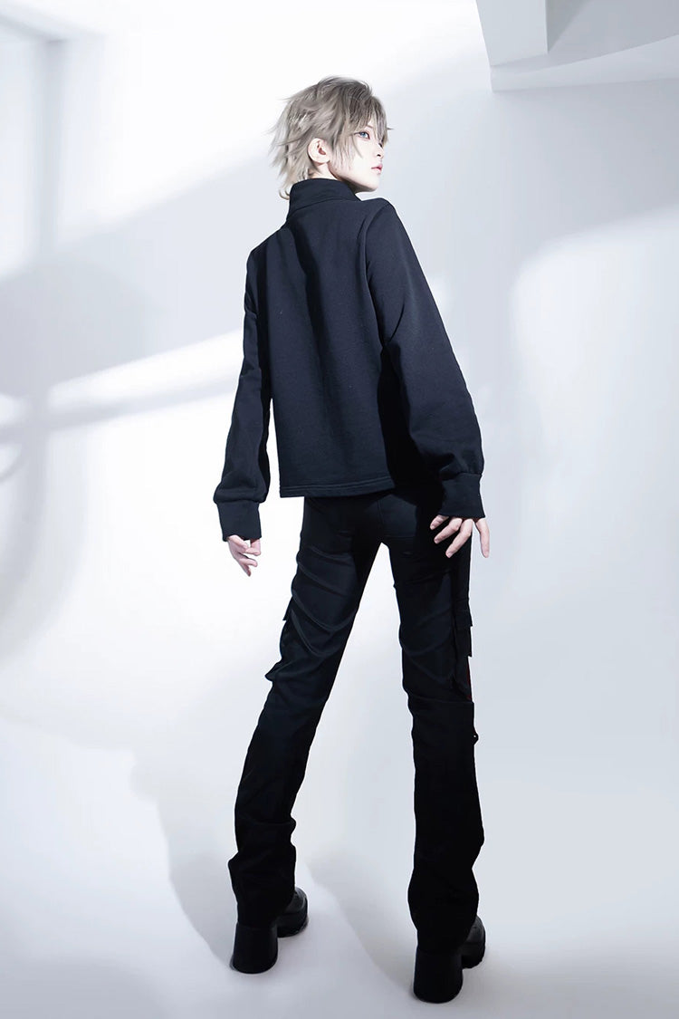Black [Nameless Blade] Stand Collar Long Sleeves Gothic Prince Ouji Lolita Pants Set - Product - 7