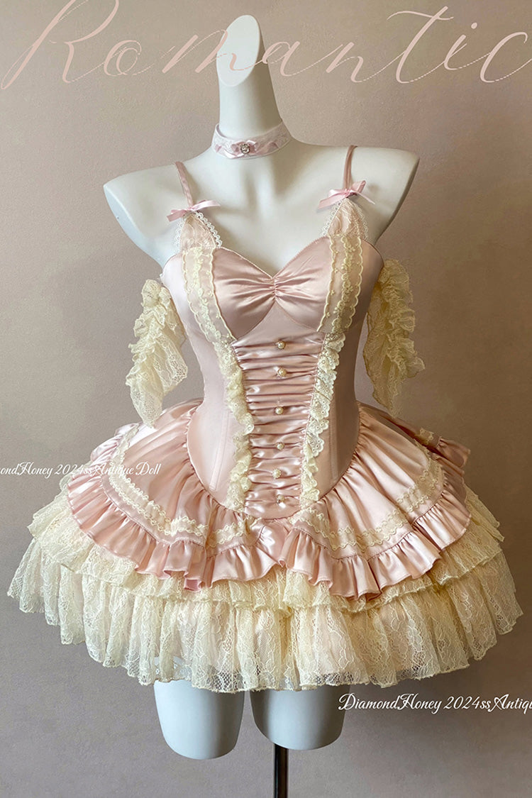 Pink [Ballet Cat] Multi-Layered Ruffle Lace Sweet Princess Lolita Dress - Product - 2