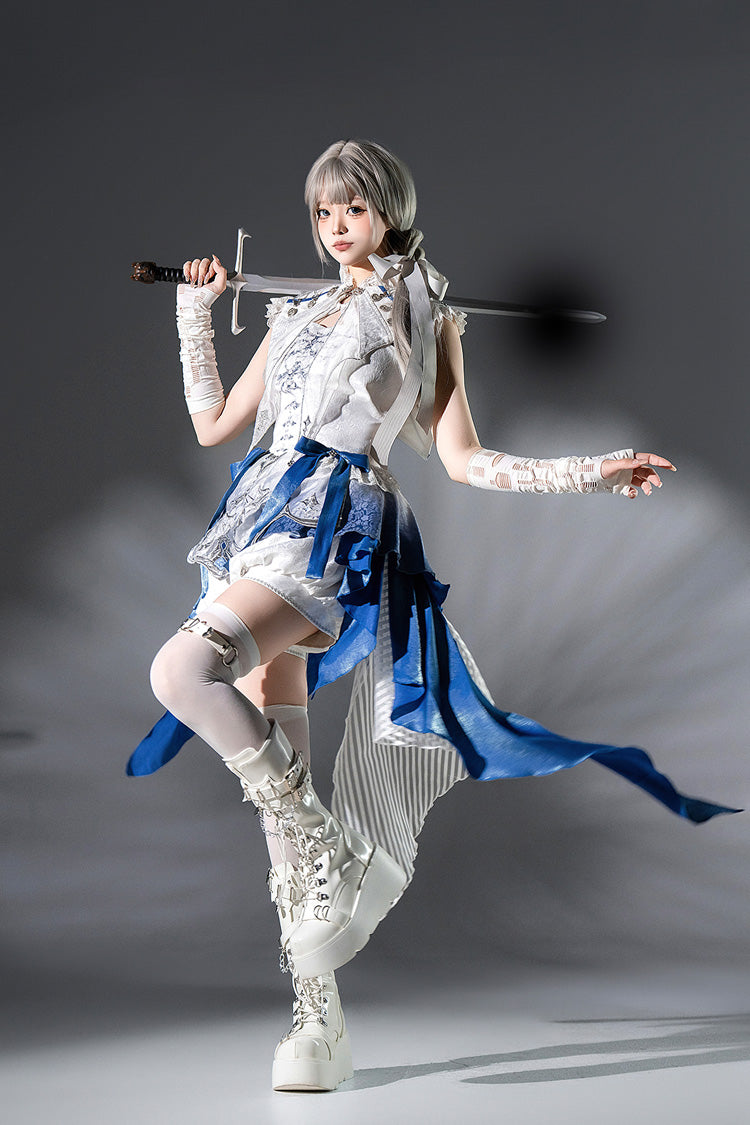 White [Dragon Bones] Chinese Style Prince Handsome Ouji Lolita Shorts - Product - 11