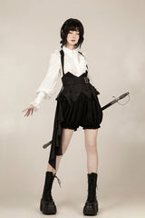 Black [Gold Hunter] Long Sleeves Pirate Style Gothic Shorts - Product - 16
