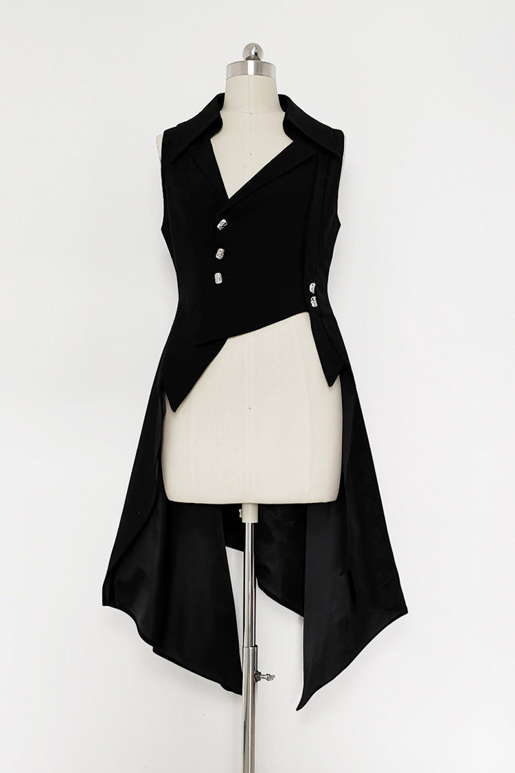 Black Princess Chronicles Burn To Ash Female Ouji Lolita Long Vest - Black - 1