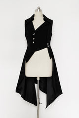 Black Princess Chronicles Burn To Ash Female Ouji Lolita Long Vest - Black - 1