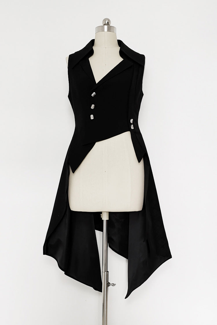 Black Princess Chronicles Burn To Ash Female Ouji Lolita Long Vest - Black - 1