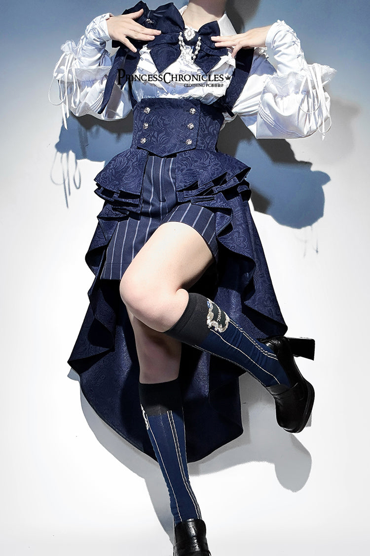 Blue Rabbit Theater Vertical Stripes Print Ouji Fashion Sweet Prince Cool Lolita Shorts - Product - 15