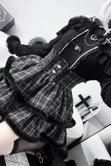 Jirai Kei Off Shoulder Long Sleeves Bow Lace Pearl-Decorated Sweet Knitwear 2 Colors - Product - 5