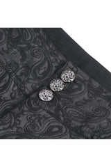 Black Jacquard Embroidery Men's Gothic Pants - Product - 9