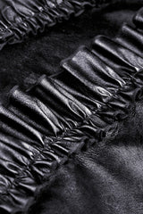 Black Sleeveless Layered Buckled Zippered Women's Gothic Faux Leather Strap Dress - Product - 20