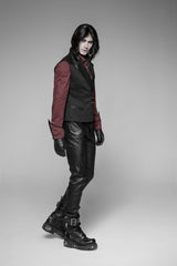Black V Collar Sleeveless Metal Buckle Mens Steampunk Crossover Formal Vest - Product - 6