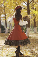 [Autumn Chronicles] Sleeveless Printed Ruffled Embroidered Spliced Slim Sweet Lolita Jsk Dress - Product - 3