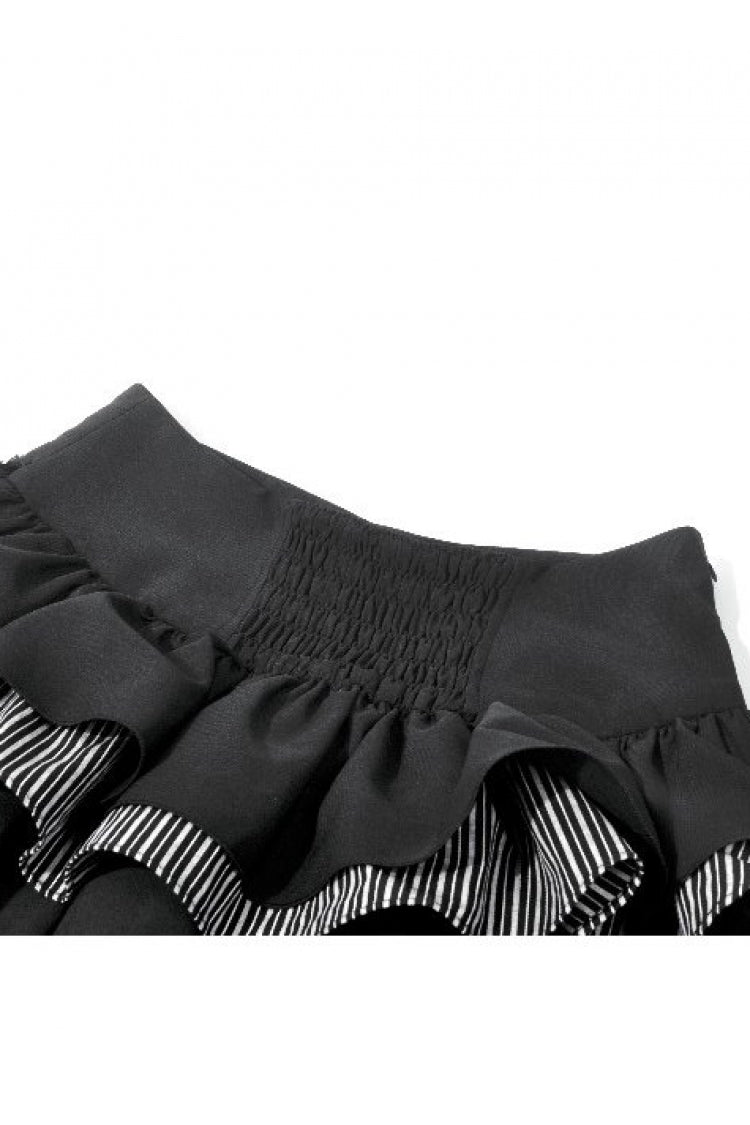 Black Women's Gothic Vintage Multi-Layered Ruffled Mesh Tail Skirt - Product - 16