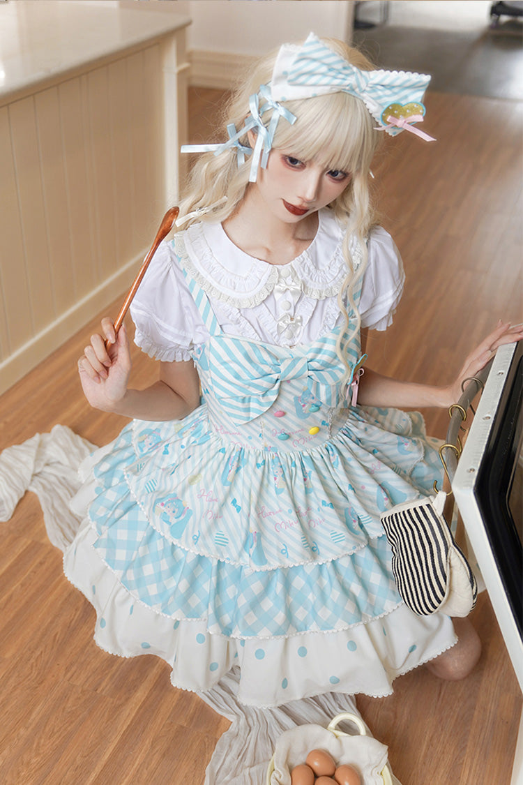 Blue Miku Sleeveless Triple-Layered Print Bowknot Sweet (Dress Only) detail view 11
