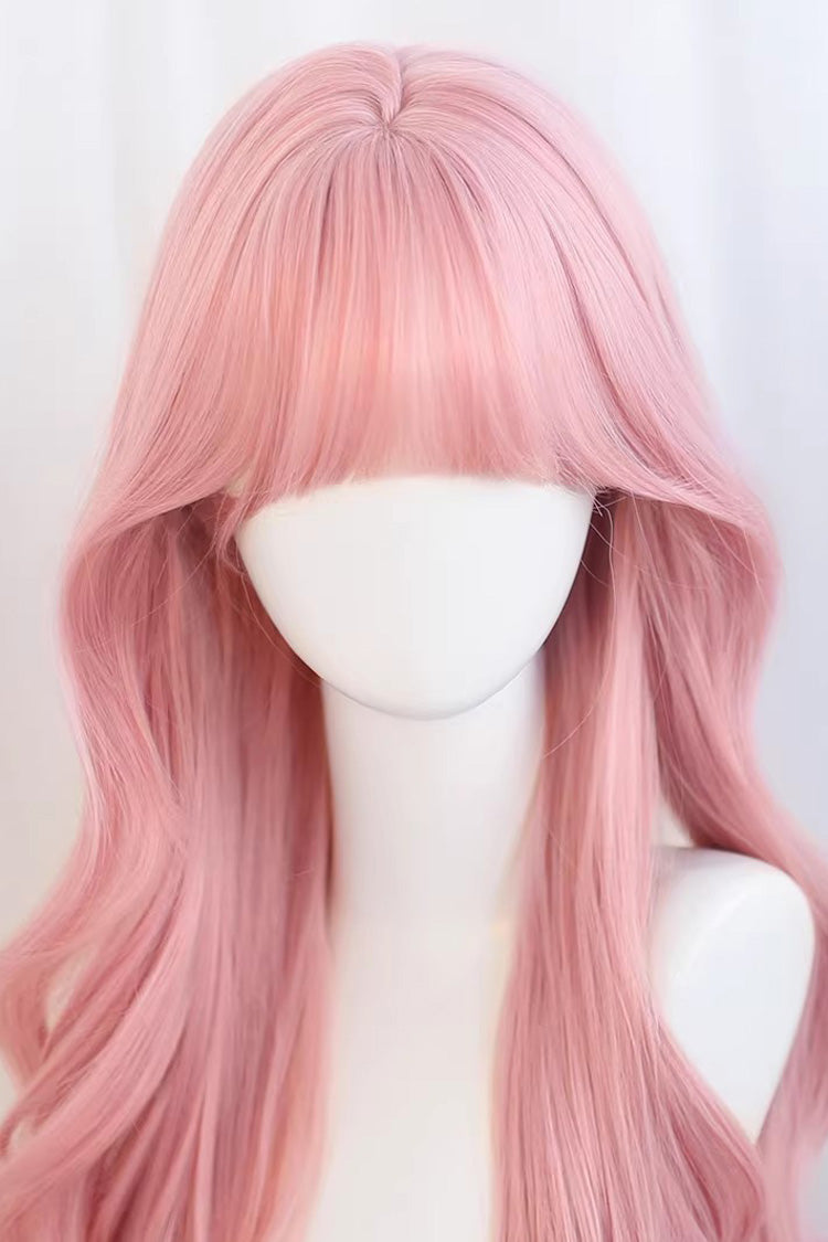 Dreamy Sakura Pink Long Straight Sweet Lolita Wig with Light Airy Bangs - Product - 2