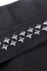 Black Pleated Big-pocket Chain-Decorated Women's Punk Mini Skirt with Belt - Product - 15