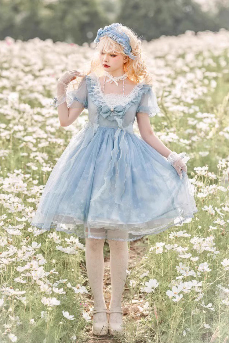 Planet Butterfly Print Bowknot Classic Gothic Lolita Dress 2 Colors - Product - 18
