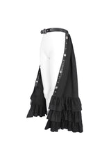 Black Ruffle Matching Belt Womens Gothic Skirt - Product - 7