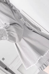 Grey Doll Collar Long Sleeves Ruffled Sweet Jirai Kei Dress - Product - 5