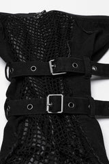 Black Stitching Mesh Unedged Detachable Women's Punk Pants - Product - 7