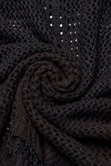 Black V Collar Knitted Hollow Mesh Women's Gothic Dress - Product - 7