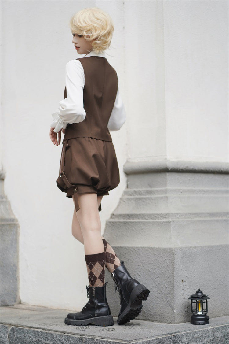 Brown Bunny Detective Prince Ouji Lolita Set - Product - 9